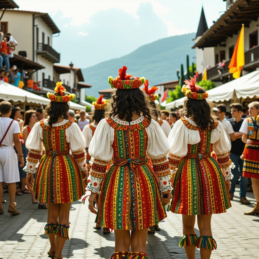 Dans tradițional montenegrin cu costume colorate și atmosfere vibrante