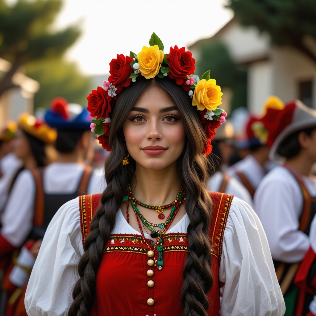 Balkan festival with augmented reality and traditional costumes