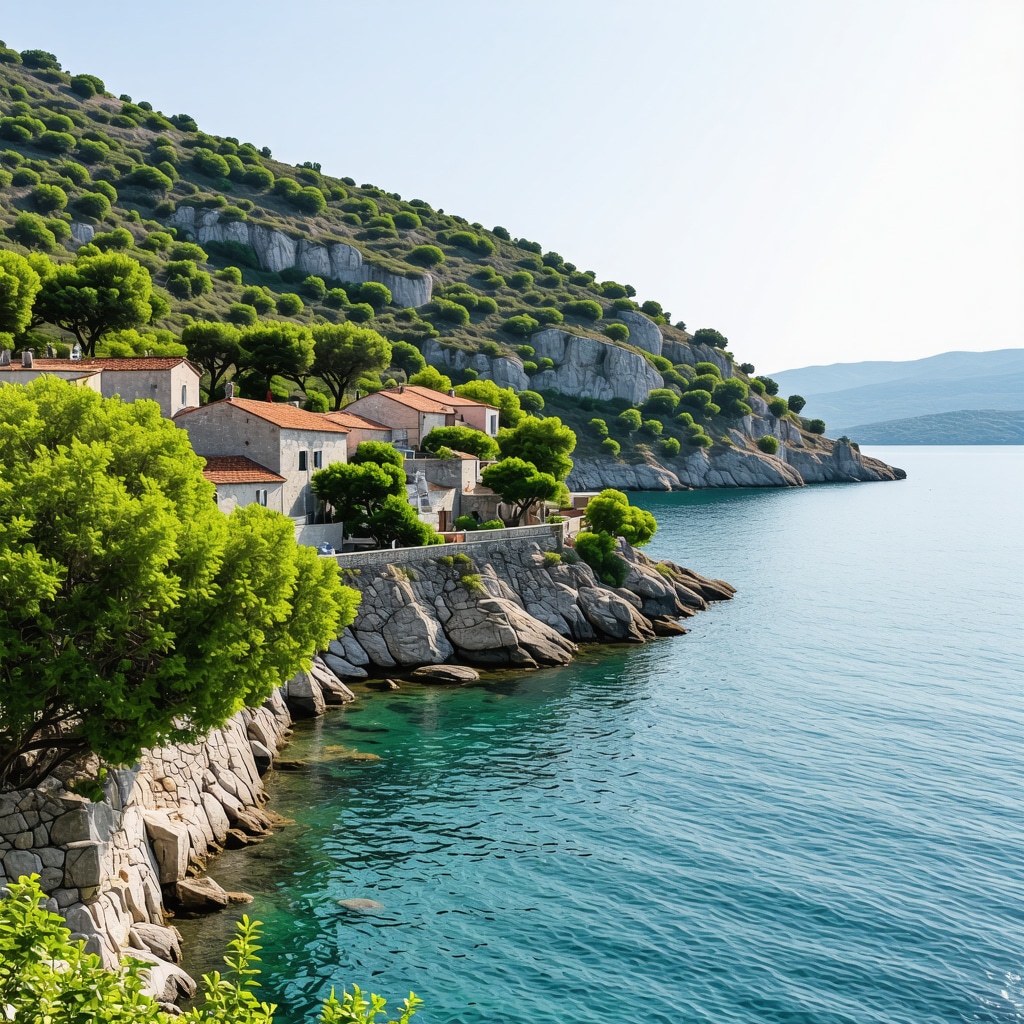 Beautiful panoramic view of Lastovo island showcasing its natural beauty and traditional architecture
