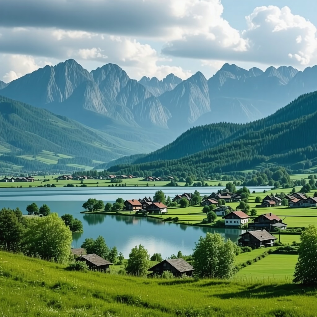 Peisaj natural cu munți și lacuri din Balcani în 2025