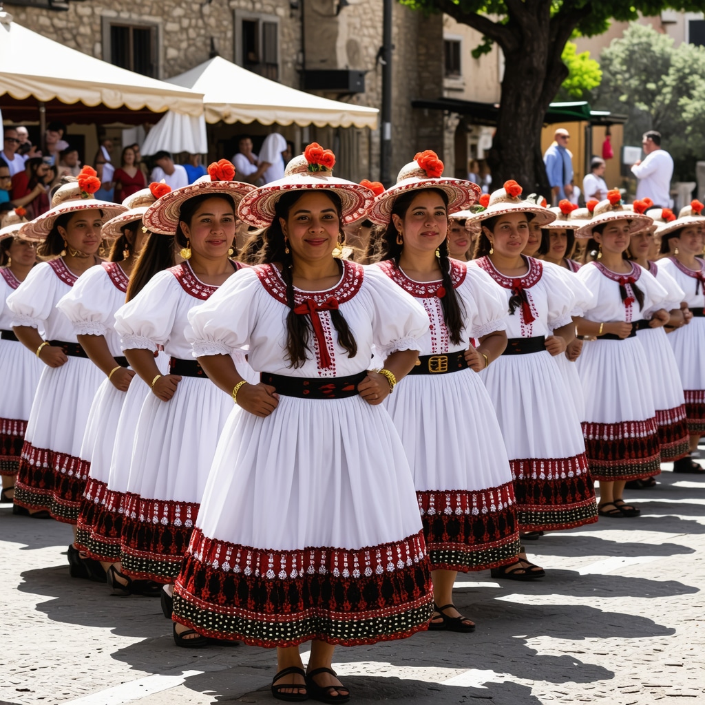 Festival tradițional balcanic cu dansatori și muzicieni