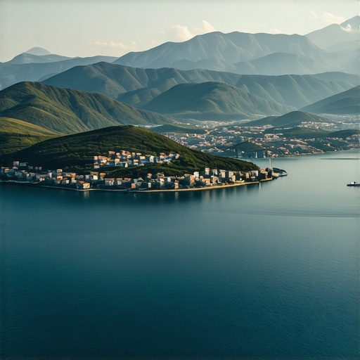 Panoramic view of Herceg Novi 2024 A stunning panoramic view of Herceg Novi showcasing mountains and the Adriatic Sea in 2024