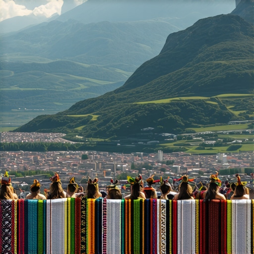 Peisaj montan și festival tradițional în Kicevo, Macedonia de Nord