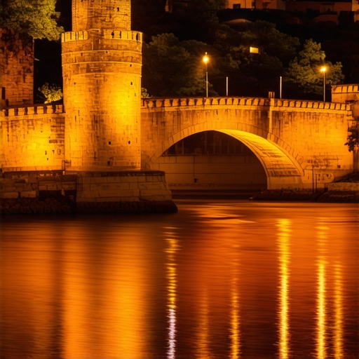 Mostar bridge illuminated at night, symbolizing hope and unity in 2024.