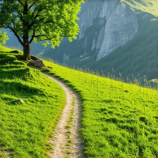 Scenic mountain trail in Đerdap with lush greenery and panoramic views