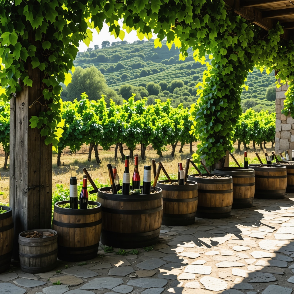 Local wine-maker in Melnik demonstrating traditional methods in a vineyard