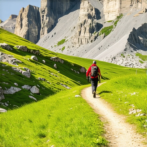 Traseu montan în regiunea Balcanilor cu peisaje montane și drumeți
