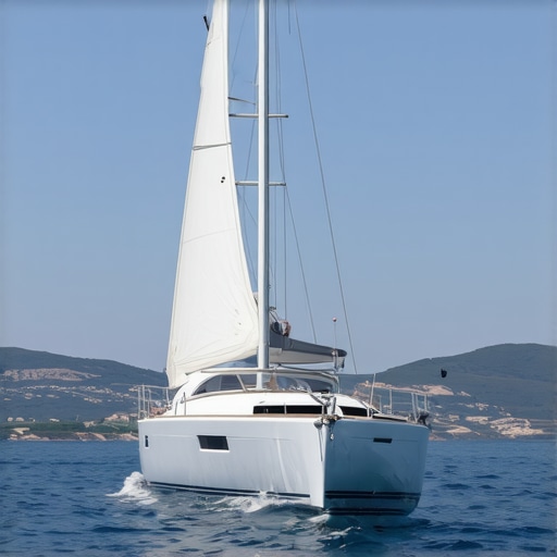 Luxury yacht sailing in Croatia's clear blue waters with scenic islands