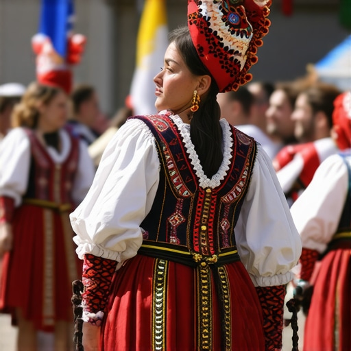 Festival tradițional balcanic cu costume colorate și dans Festival tradițional balcanic cu costume colorate și dans