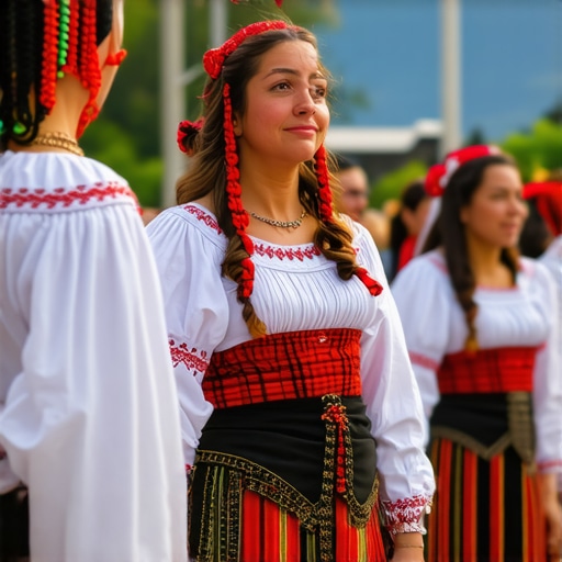 Festival tradițional balcanic cu costume și dansuri locale Festival tradițional balcanic cu costume și dansuri locale în mediul rural, în timpul zilei