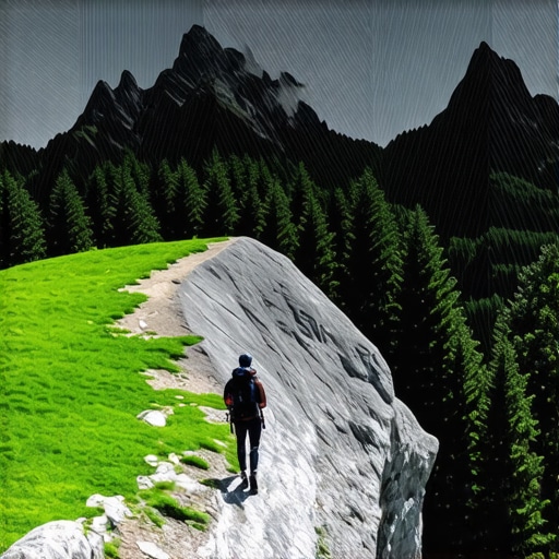 Mountain trail in the Balkans Scenic mountain trail in the Balkan region with lush greenery and mountain peaks