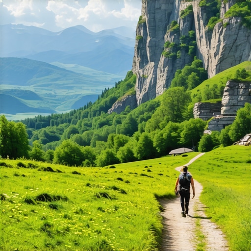 Peisaj montan balcanic pentru drumeții în 2024 Peisaj montan cu trasee de drumeție și vegetație luxuriantă din Balcani