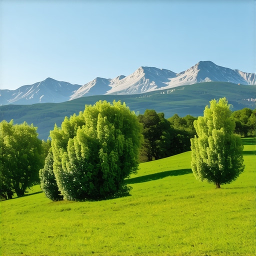 Peisaj montan în Parcul Național Galicica, Balcani Vedere panoramică a unui parc montan în Balcani cu vegetație verde și cer albastru