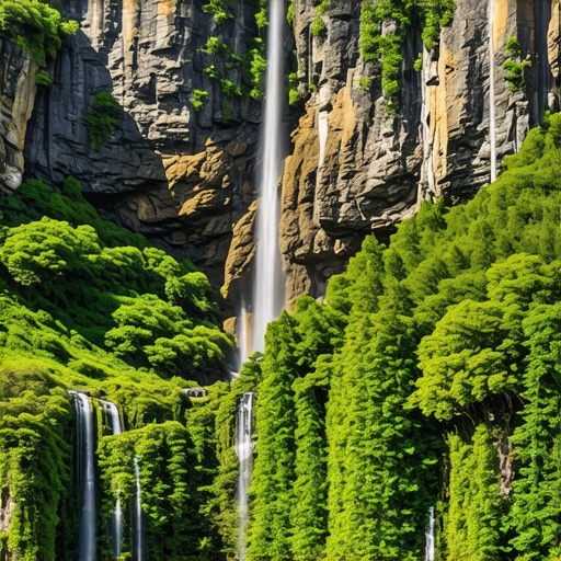 Peisaj montan spectaculos în Balcani Cascade și păduri verzi în Balcani, ideal pentru drumeții