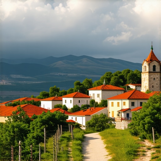 Scenic views of mountains, historic cities, and coastal areas in the Balkans