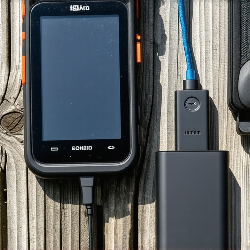 Echipament de aventură, GPS, power bank și hărți în natură montană