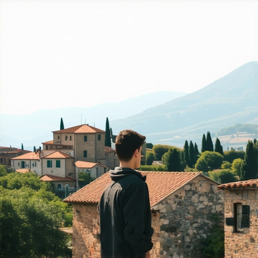 Traveler exploring traditional Balkan villages with scenic landscape and local traditions.